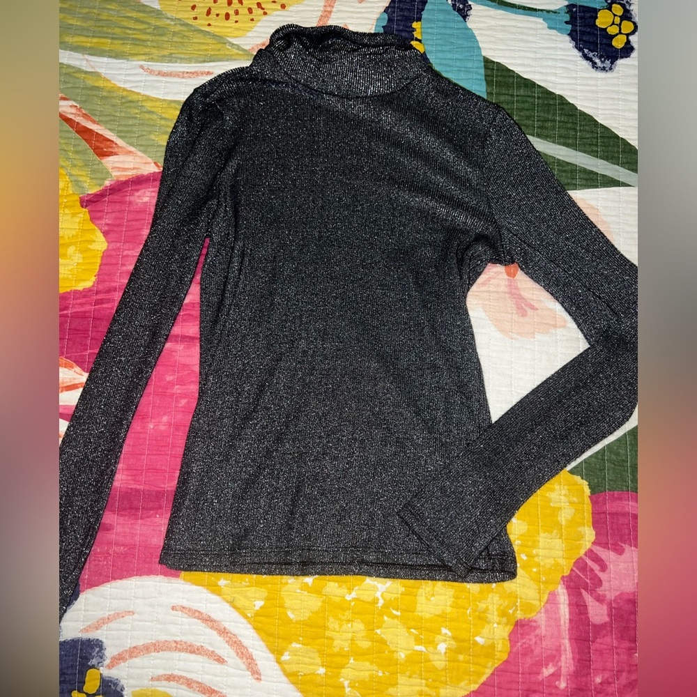 Express turtleneck black sparkly